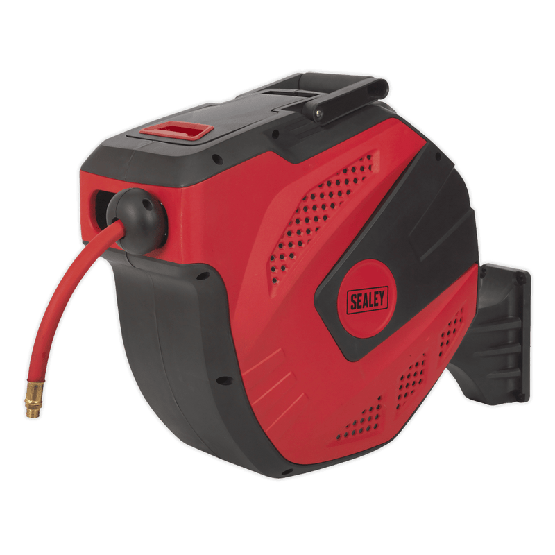 Sealey SA823 Air Hose Reel Auto - Rewind Control 20m Ø10mm ID - Rubber Hose - SA823 - Sealey Tools UK - Trade Counter Direct