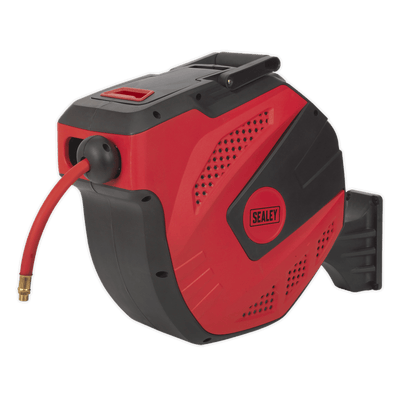 Sealey SA824 Air Hose Reel Auto - Rewind Control 30m Ø10mm ID - Rubber Hose - SA824 - Sealey Tools UK - Trade Counter Direct