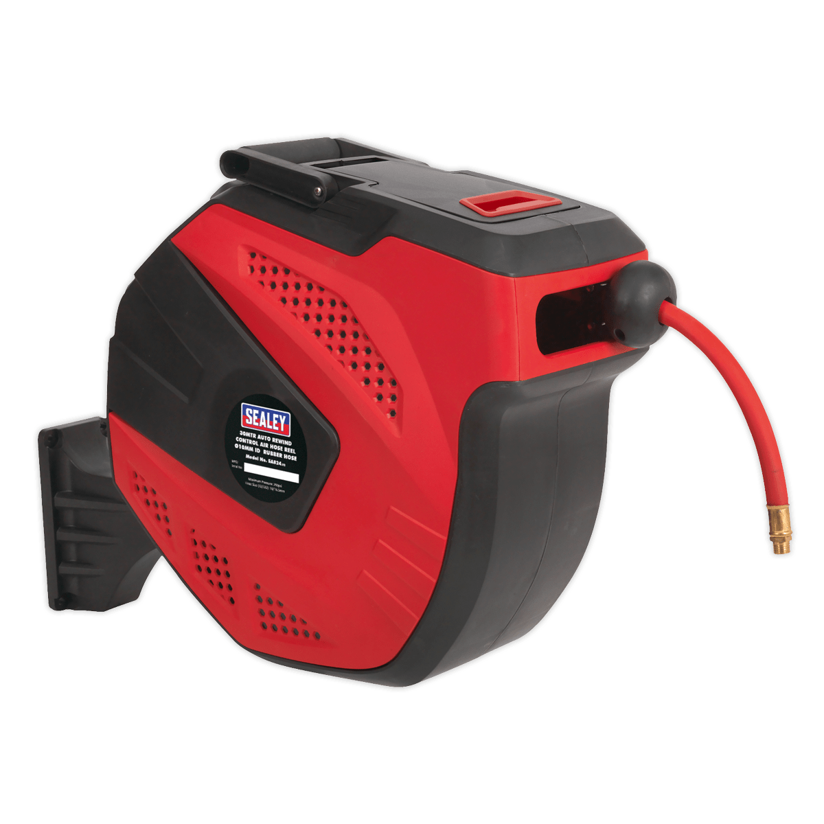 Sealey SA824 Air Hose Reel Auto - Rewind Control 30m Ø10mm ID - Rubber Hose - SA824 - Sealey Tools UK - Trade Counter Direct