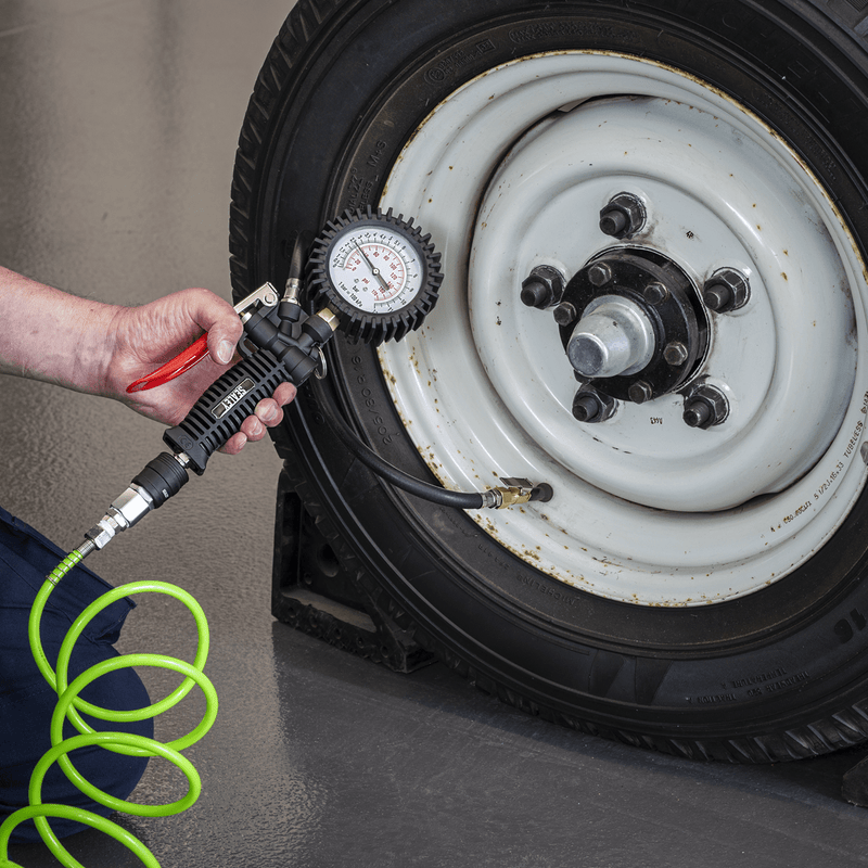 Sealey SA9302 Tyre Inflator with Pressure Gauge and Clip-On Connector - SA9302 - Sealey Tools UK - Trade Counter Direct