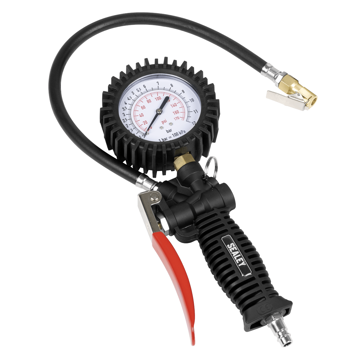 Sealey SA9302 Tyre Inflator with Pressure Gauge and Clip-On Connector - SA9302 - Sealey Tools UK - Trade Counter Direct
