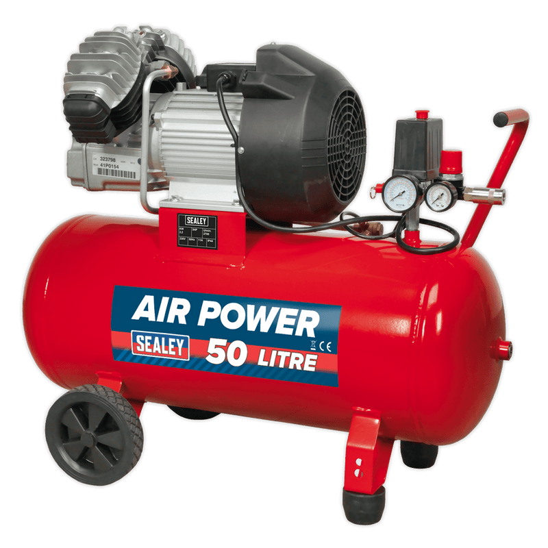 Sealey SAC05030 Compressor 50ltr V - Twin Direct Drive 3hp - Direct Drive - SLY-15723 - Sealey Tools UK - Trade Counter Direct