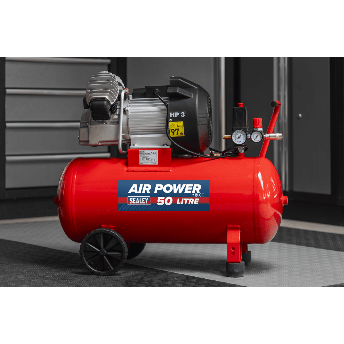 Sealey SAC05030 Compressor 50ltr V - Twin Direct Drive 3hp - Direct Drive - SLY-15723 - Sealey Tools UK - Trade Counter Direct