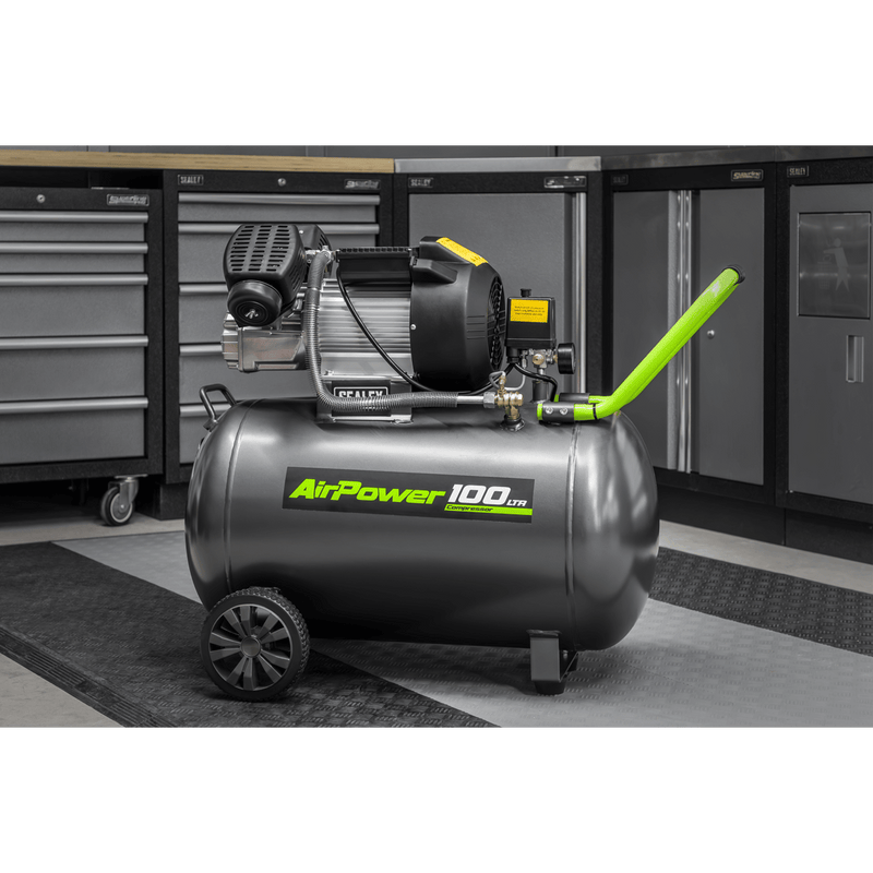 Sealey SAC10030VE Compressor 100ltr V - Twin Direct Drive 3hp - Direct Drive - SLY-18904 - Sealey Tools UK - Trade Counter Direct