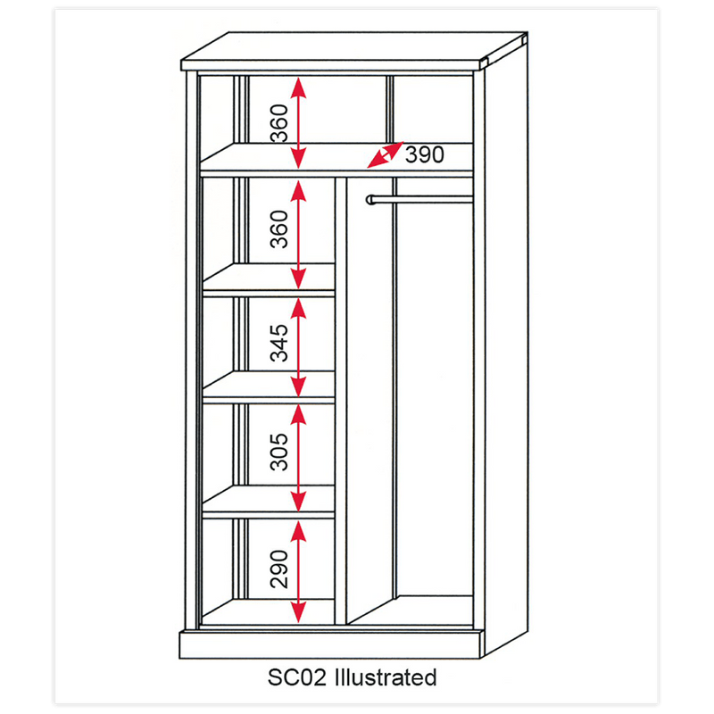 Sealey SC02 Floor Cabinet 2 Door 4 Shelf & Hanging Rail - SC02 - Sealey Tools UK - Trade Counter Direct