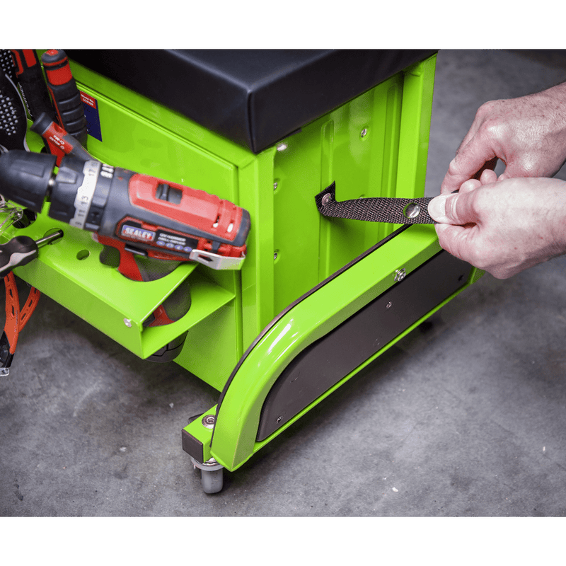 Sealey SCR18G Mechanic's Utility Seat & Toolbox - Green - SCR18G - Sealey Tools UK - Trade Counter Direct