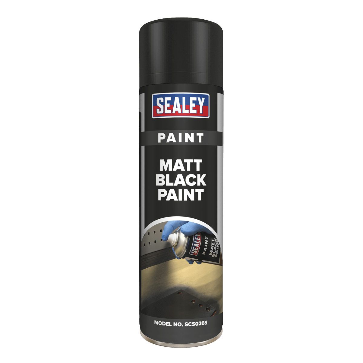 Sealey SCS026 Black Matt Paint 500ml Pack of 6 - SCS026 - Sealey Tools UK - Trade Counter Direct