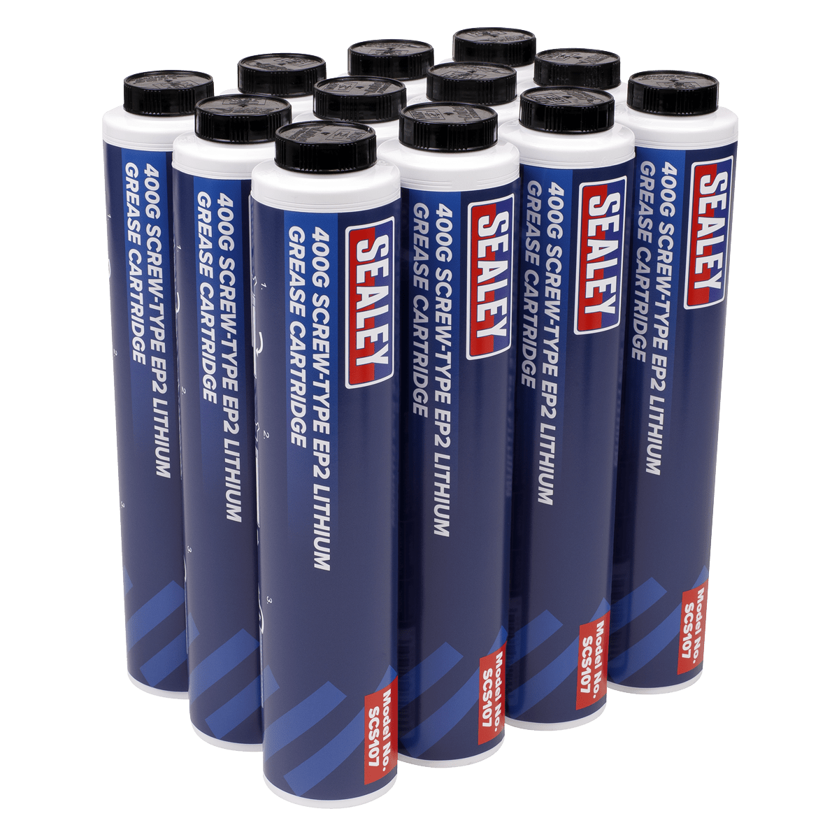 Sealey SCS108 Screw - Type EP2 Lithium Grease Cartridge 400g Pack of 12 - SCS108 - Sealey Tools UK - Trade Counter Direct