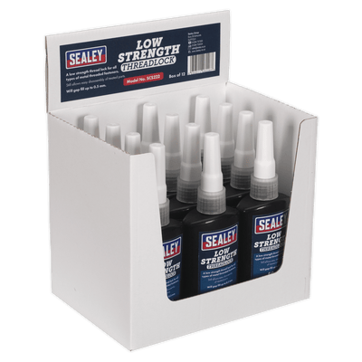 Sealey SCS222 Thread Lock Low Strength 50ml Pack of 12 - SCS222 - Sealey Tools UK - Trade Counter Direct