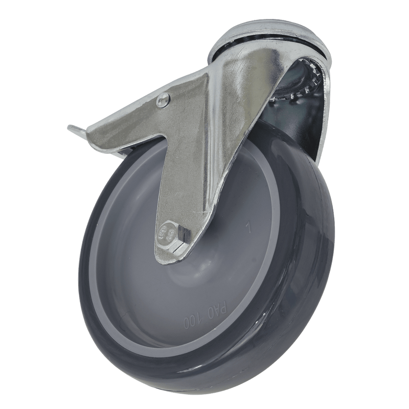 Sealey SCW2100SBL Castor Wheel Bolt Hole Swivel with Total Lock Ø100mm - SCW2100SBL - Sealey Tools UK - Trade Counter Direct