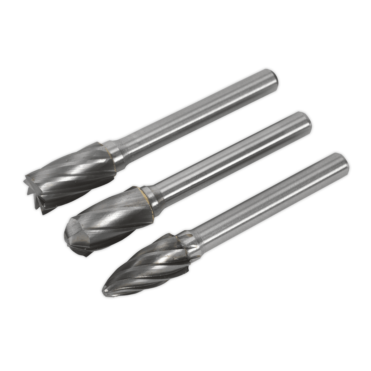 Sealey SDBCK3 Tungsten Carbide Rotary Burr Set 3pc Ripper/Coarse - SDBCK3 - Sealey Tools UK - Trade Counter Direct