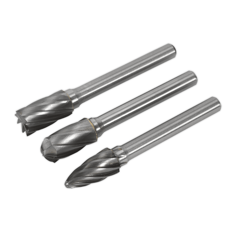 Sealey SDBCK3 Tungsten Carbide Rotary Burr Set 3pc Ripper/Coarse - SDBCK3 - Sealey Tools UK - Trade Counter Direct