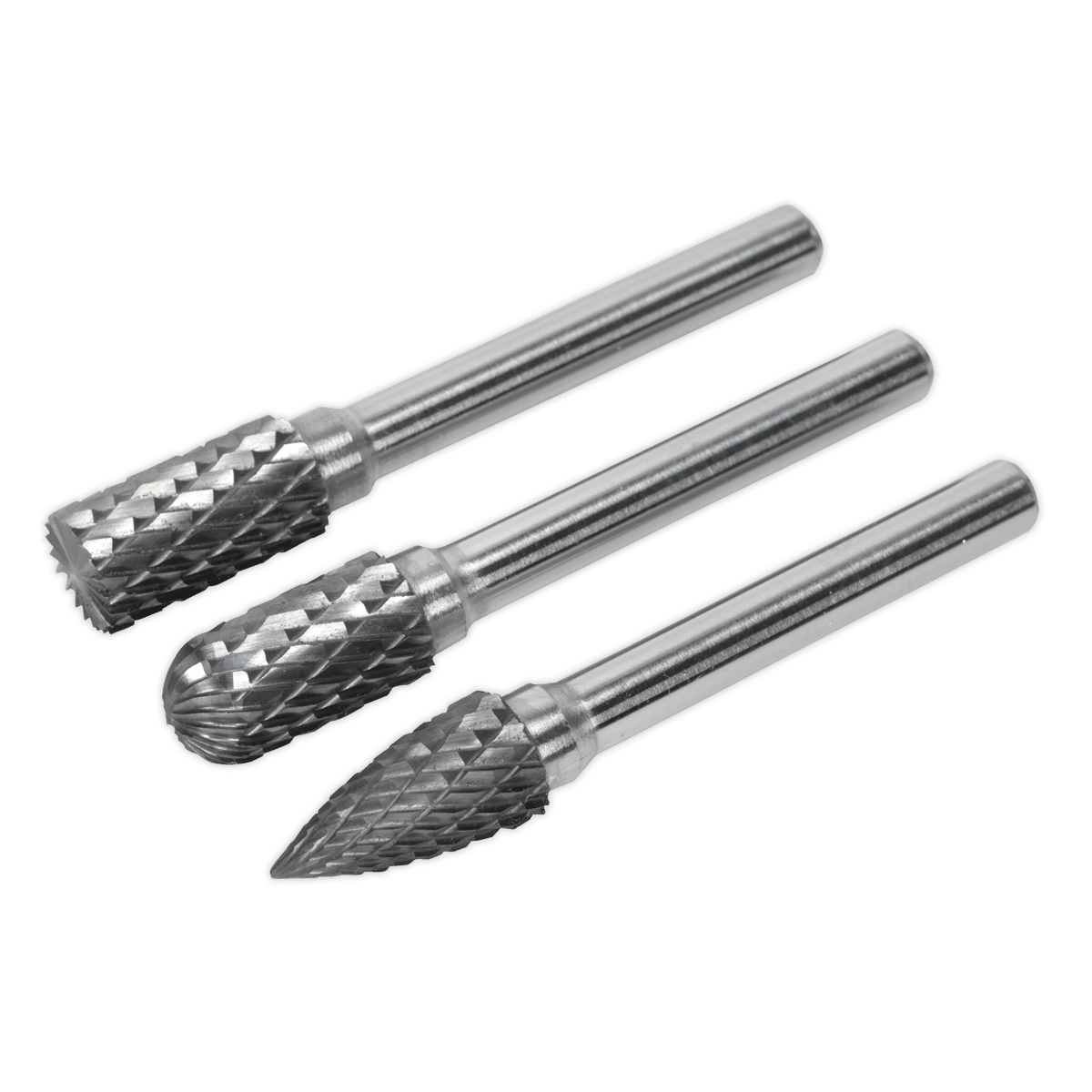 Sealey SDBK3 Tungsten Carbide Rotary Burr Set 3pc - SDBK3 - Sealey Tools UK - Trade Counter Direct