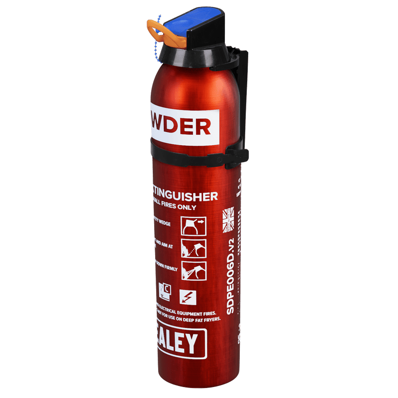 Sealey SDPE006D Disposable Dry Powder Fire Extinguisher 0.6kg - SDPE006D - Sealey Tools UK - Trade Counter Direct