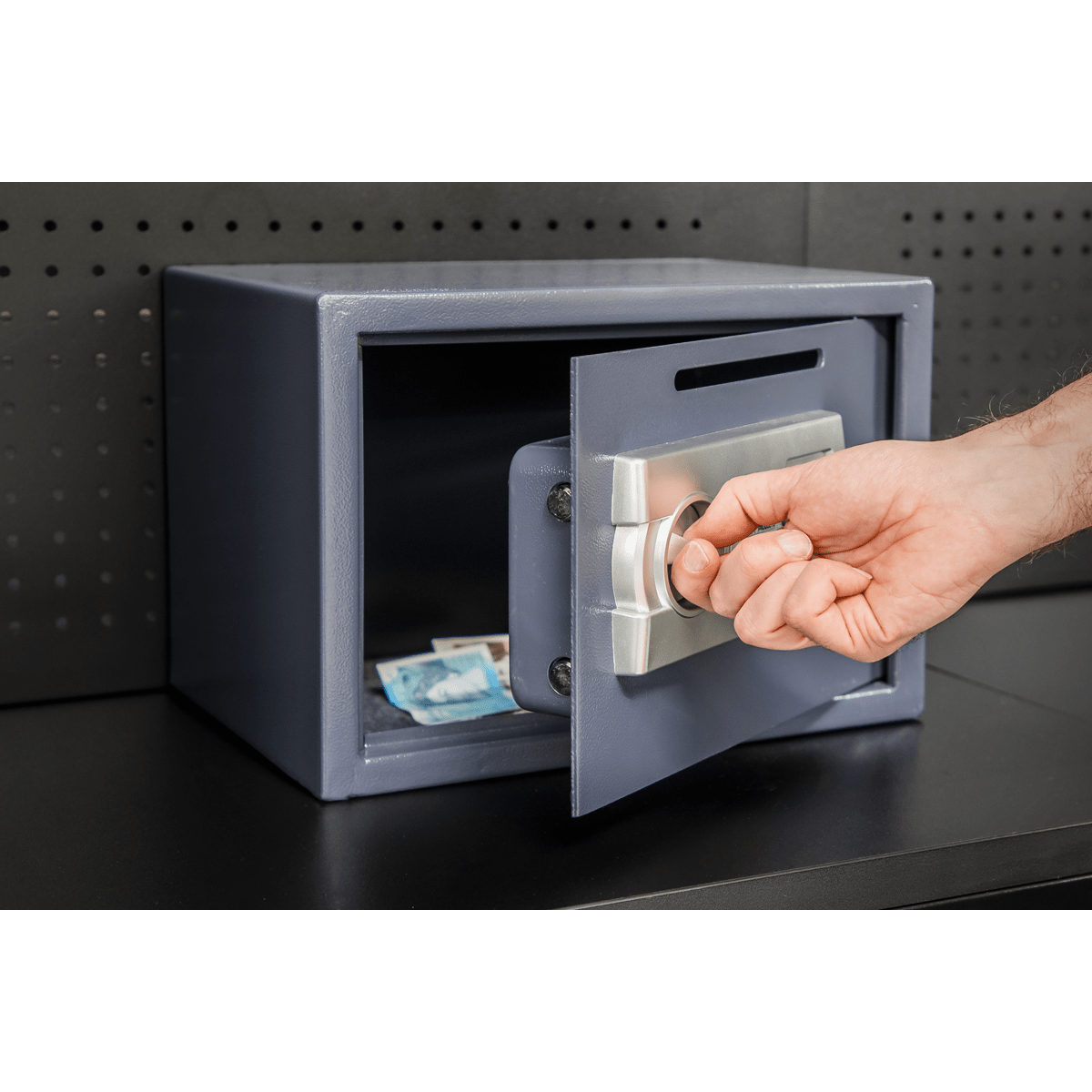 Sealey SECS01DS Electronic Combination Security Safe with Deposit Slot 350 x 250 x 250mm - SECS01DS - Sealey Tools UK - Trade Counter Direct