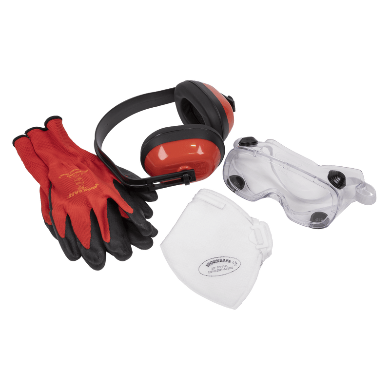 Sealey SEP2 Worksafe® Flexi Grip Gloves, FFP1 Mask, Goggles & Ear Defenders - SEP2 - Sealey Tools UK - Trade Counter Direct