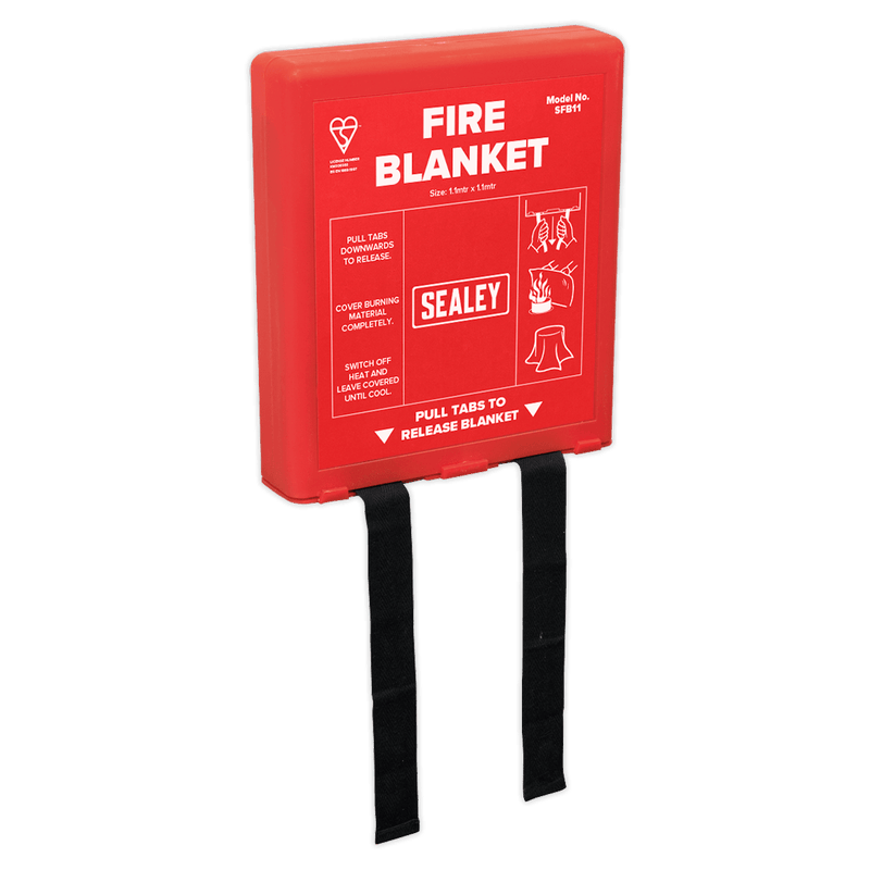 Sealey SFB11 Fire Blanket 1.1 x 1.1m - SFB11 - Sealey Tools UK - Trade Counter Direct
