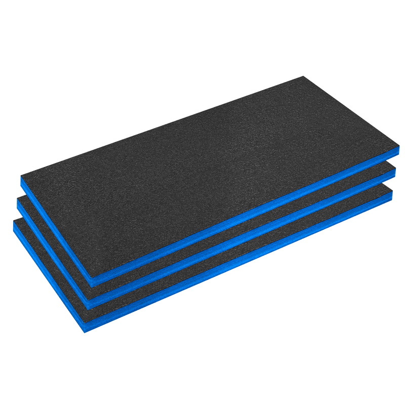Sealey SFPK50B Easy Peel Shadow Foam® 1200 x 550 x 50mm, Blue/Black - Pack of 3 - SFPK50B - Sealey Tools UK - Trade Counter Direct