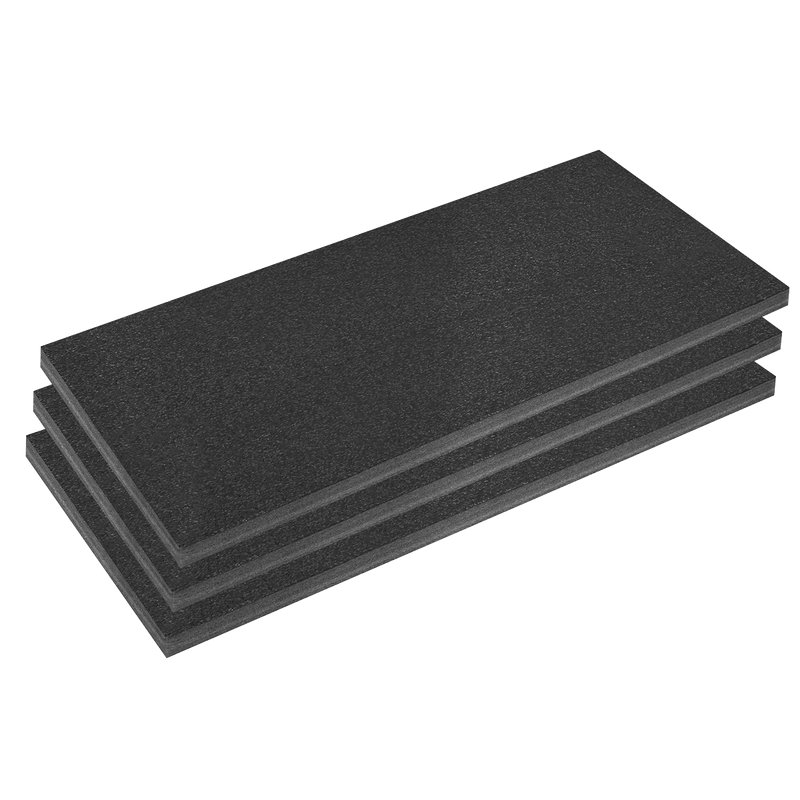 Sealey SFPK50BK Easy Peel Shadow Foam® 1200 x 550 x 50mm, Black/Black - Pack of 3 - SFPK50BK - Sealey Tools UK - Trade Counter Direct