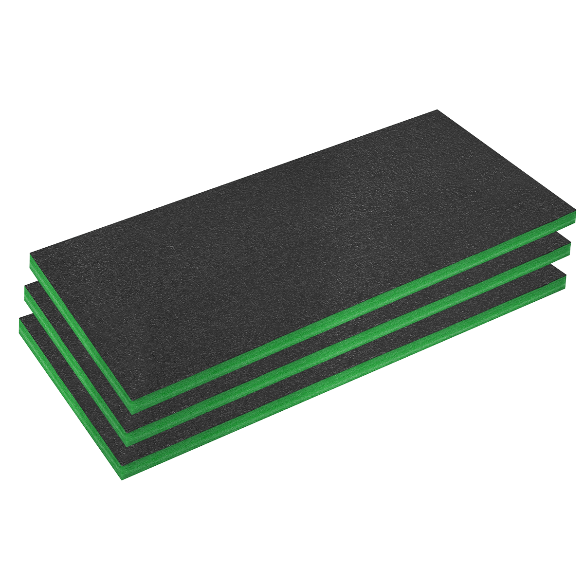 Sealey SFPK50G Easy Peel Shadow Foam® 1200 x 550 x 50mm, Green/Black - Pack of 3 - SFPK50G - Sealey Tools UK - Trade Counter Direct