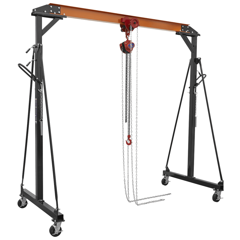 Sealey SG1000KITG Portable Adjustable Gantry Crane with Geared Trolley Combo 1 Tonne - SG1000KITG - Sealey Tools UK - Trade Counter Direct