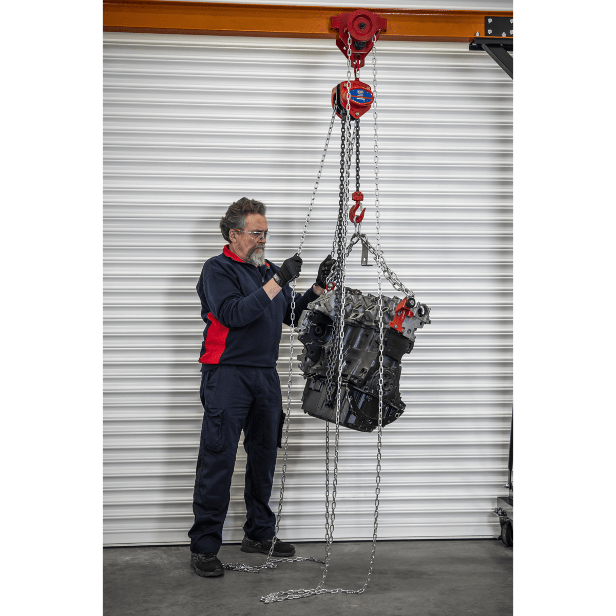 Sealey SG1000KITG Portable Adjustable Gantry Crane with Geared Trolley Combo 1 Tonne - SG1000KITG - Sealey Tools UK - Trade Counter Direct