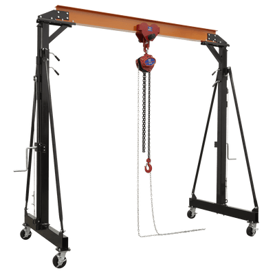 Sealey SG2000KIT Portable Lifting Gantry Crane Adjustable 2 Tonne & Hoist Combo - SG2000KIT - Sealey Tools UK - Trade Counter Direct