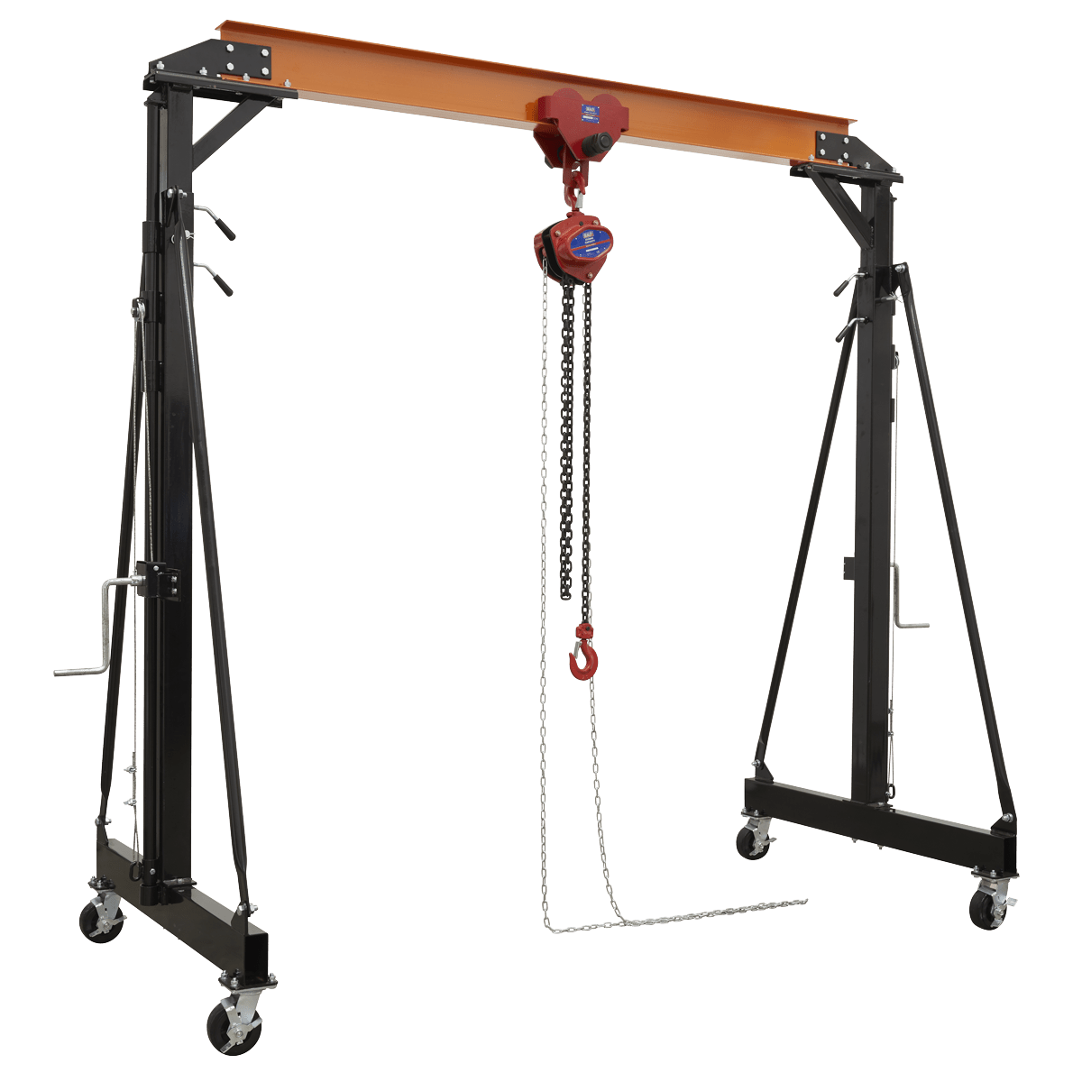 Sealey SG2000KIT Portable Lifting Gantry Crane Adjustable 2 Tonne & Hoist Combo - SG2000KIT - Sealey Tools UK - Trade Counter Direct