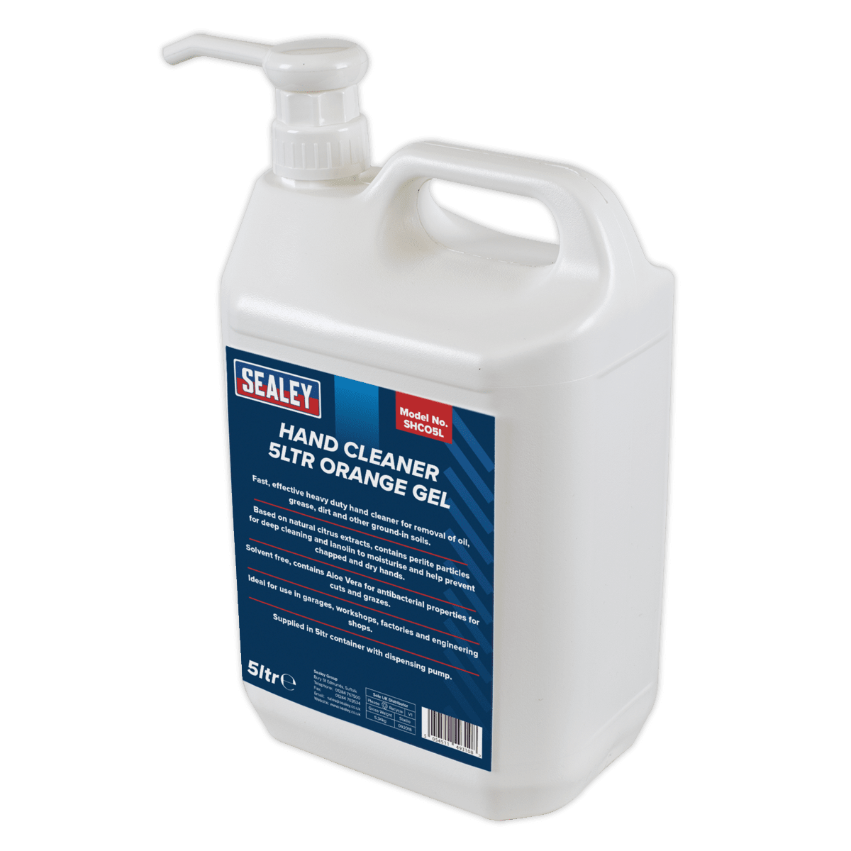 Sealey SHCO5L Hand Cleaner 5L Orange Gel - SHCO5L - Sealey Tools UK - Trade Counter Direct