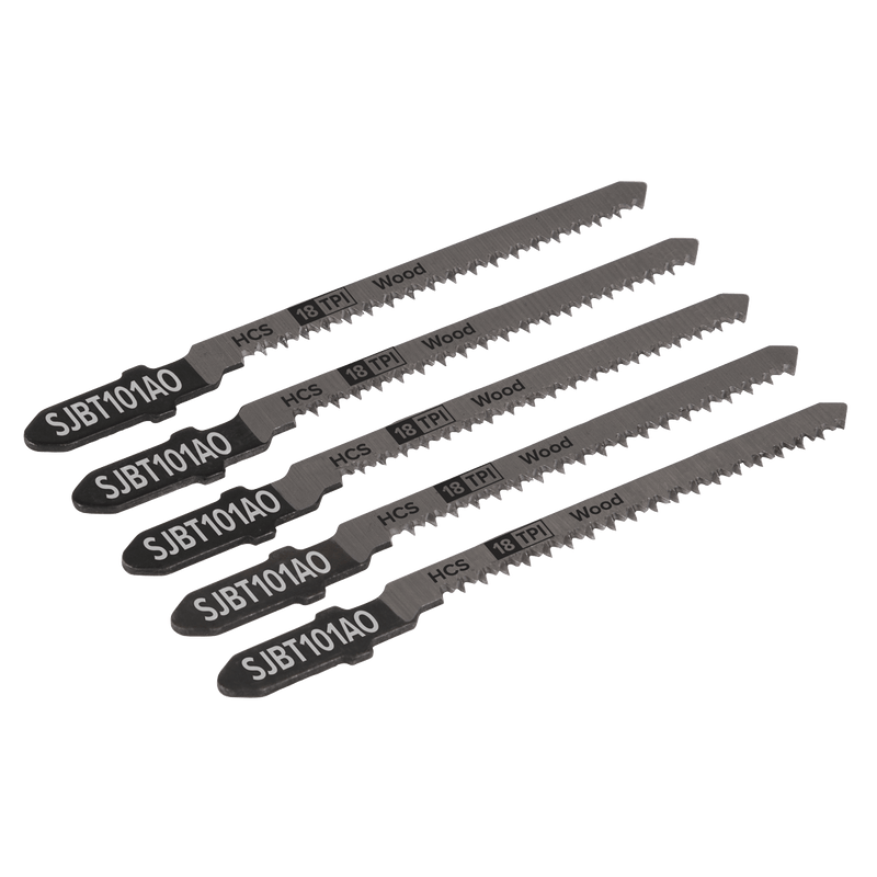 Sealey SJBT101AO Jigsaw Blade for Hard Wood 83mm 18tpi - Pack of 5 - SJBT101AO - Sealey Tools UK - Trade Counter Direct