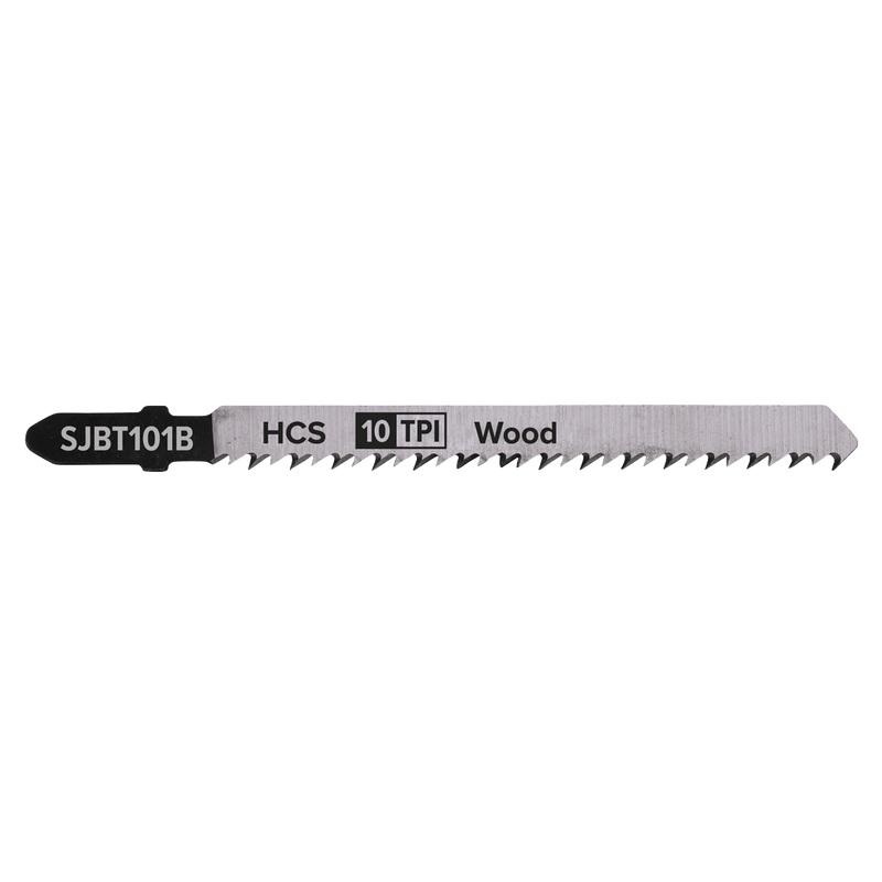 Sealey SJBT101B Jigsaw Blade for Hard Wood 100mm 10tpi - Pack of 5 - SJBT101B - Sealey Tools UK - Trade Counter Direct