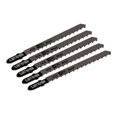 Sealey SJBT101BR Jigsaw Blade for Hard Wood Downward Cut 100mm 10tpi - Pack of 5 - SJBT101BR - Sealey Tools UK - Trade Counter Direct