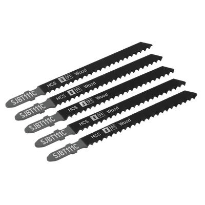 Sealey SJBT111C Jigsaw Blade for General Wood 100mm 8tpi - Pack of 5 - SJBT111C - Sealey Tools UK - Trade Counter Direct