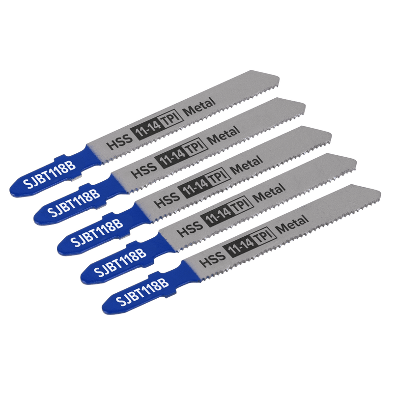 Sealey SJBT118B Jigsaw Blade for Metal 92mm 11-14tpi - Pack of 5 - SJBT118B - Sealey Tools UK - Trade Counter Direct