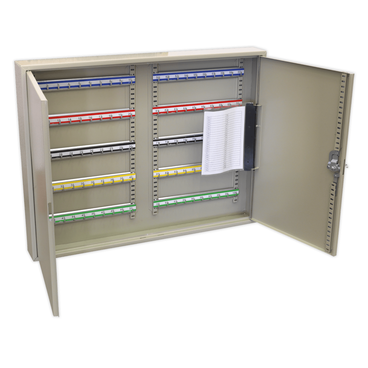 Sealey SKC100W Key Cabinet 100 Key Capacity Wide - SKC100W - Sealey Tools UK - Trade Counter Direct