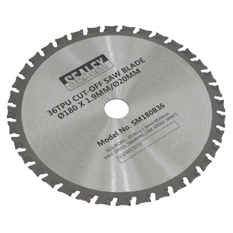 Sealey SM180B36 Cut-Off Saw Blade 180 x 1.9mm/20mm 36tpu - SM180B36 - Sealey Tools UK - Trade Counter Direct