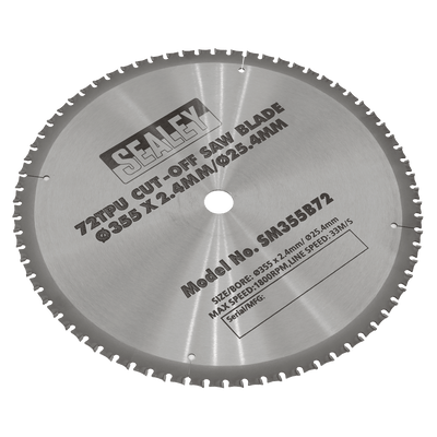 Sealey SM355B72 72tpu Cut-Off Saw Blade Ø355 x 2.4mm/Ø25.4mm - SM355B72 - Sealey Tools UK - Trade Counter Direct