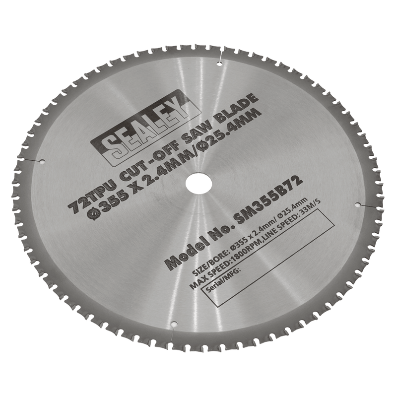 Sealey SM355B72 72tpu Cut-Off Saw Blade Ø355 x 2.4mm/Ø25.4mm - SM355B72 - Sealey Tools UK - Trade Counter Direct