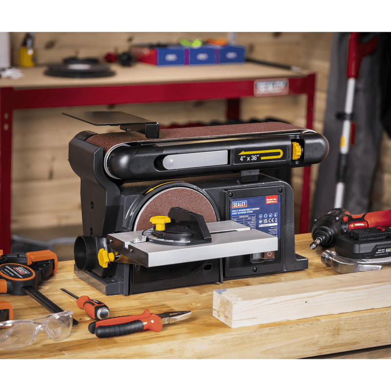Sealey SM914 915 x 100mm Belt/150mm Disc Sander 370W/230V - SM914 - Sealey Tools UK - Trade Counter Direct