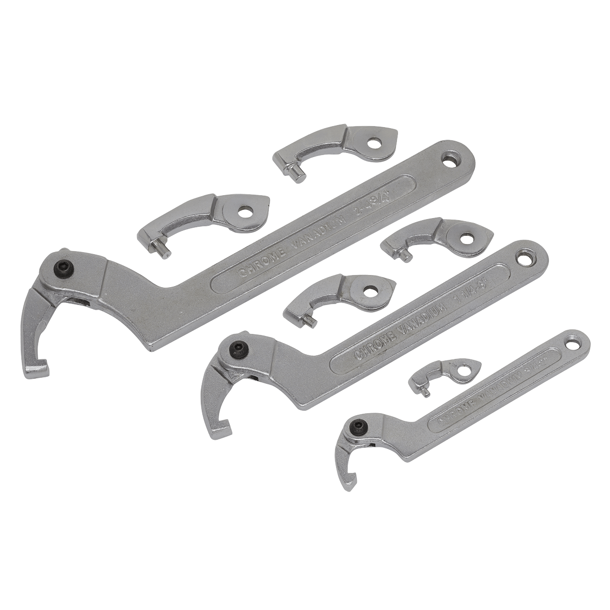 Sealey SMC2 Adjustable C Spanner - Hook & Pin Wrench Set 11pc - SMC2 - Sealey Tools UK - Trade Counter Direct