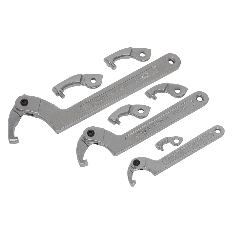Sealey SMC2 Adjustable C Spanner - Hook & Pin Wrench Set 11pc - SMC2 - Sealey Tools UK - Trade Counter Direct