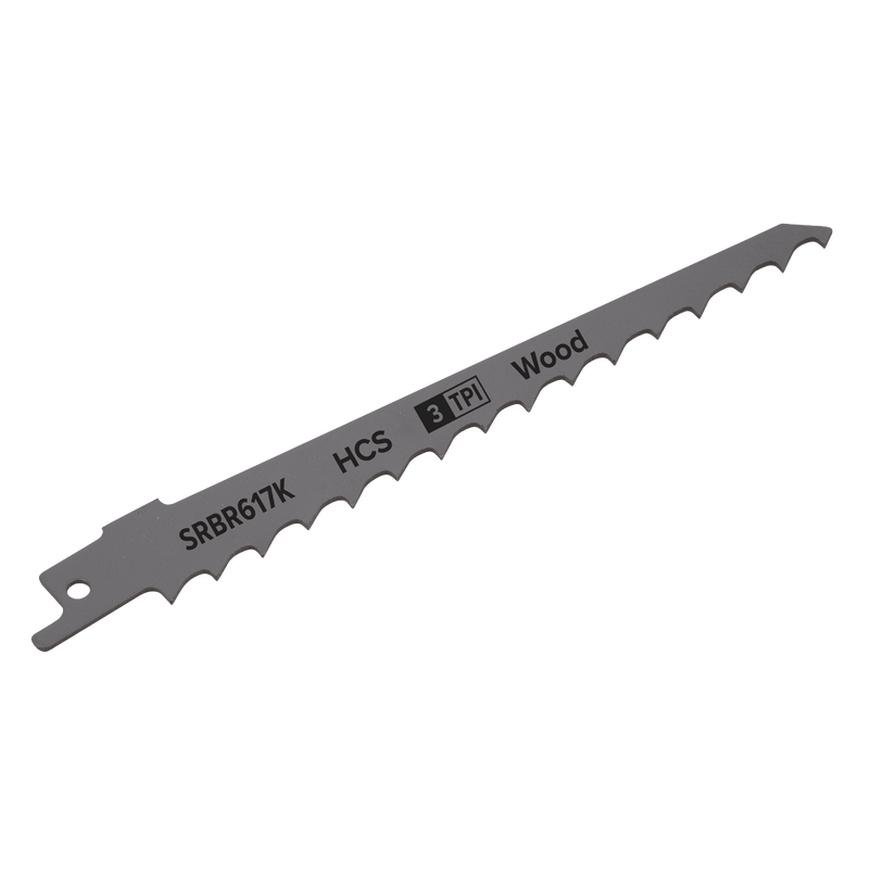 Sealey SRBR617K Reciprocating Saw Blade for Pruning & Coarse Wood 150mm 3tpi - Pack of 5 - SRBR617K - Sealey Tools UK - Trade Counter Direct