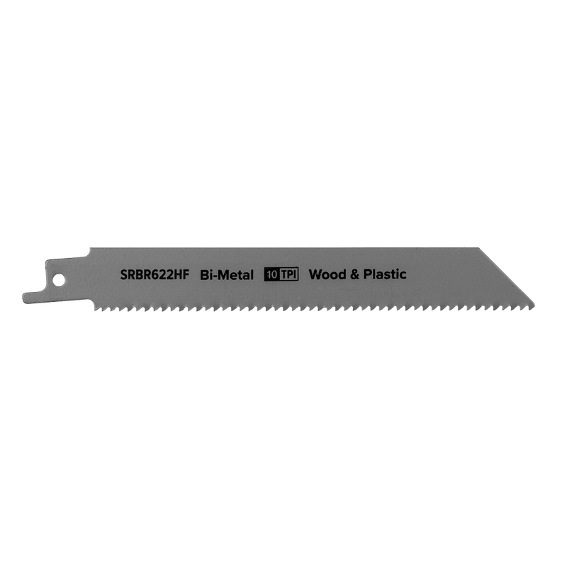 Sealey SRBR622HF Reciprocating Saw Blade for Wood & Plastics 150mm 10tpi - Pack of 5 - SRBR622HF - Sealey Tools UK - Trade Counter Direct