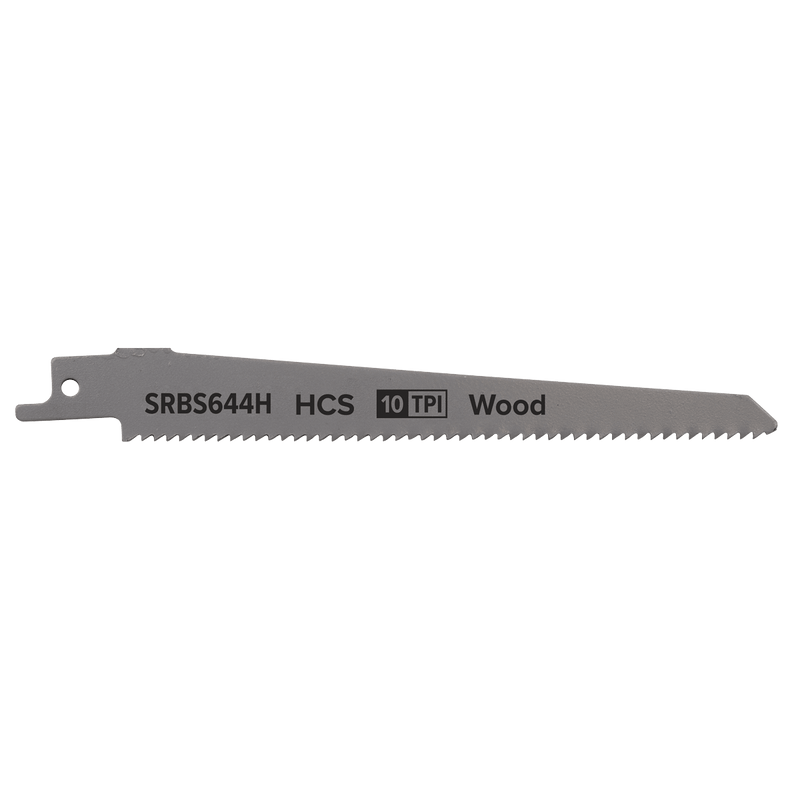Sealey SRBS644H Reciprocating Saw Blade for Clean Wood 150mm 10tpi - Pack of 5 - SRBS644H - Sealey Tools UK - Trade Counter Direct