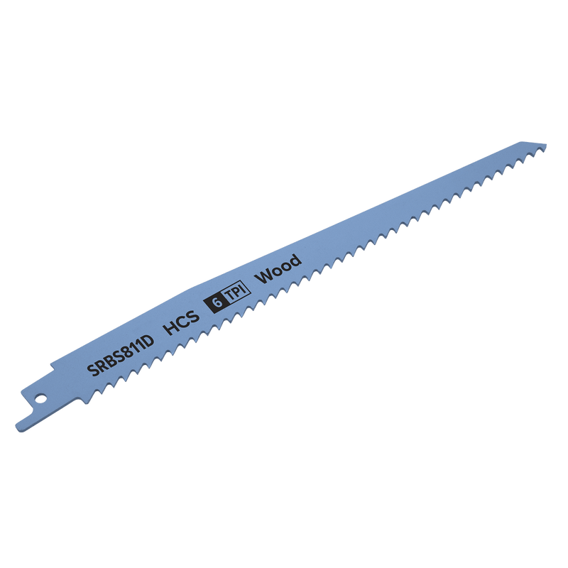 Sealey SRBS811D Reciprocating Saw Blade Clean Wood 200mm 6tpi - Pack of 5 - SRBS811D - Sealey Tools UK - Trade Counter Direct