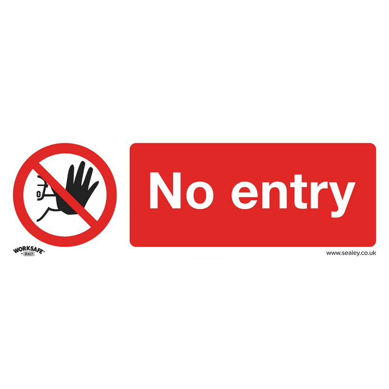 Sealey SS14P1 Worksafe® No Entry Safety Sign - Rigid Plastic - SS14P1 - Sealey Tools UK - Trade Counter Direct