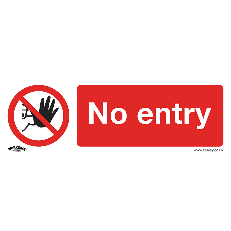 Sealey SS14V1 Worksafe® No Entry Safety Sign - Self-Adhesive Vinyl - SS14V1 - Sealey Tools UK - Trade Counter Direct
