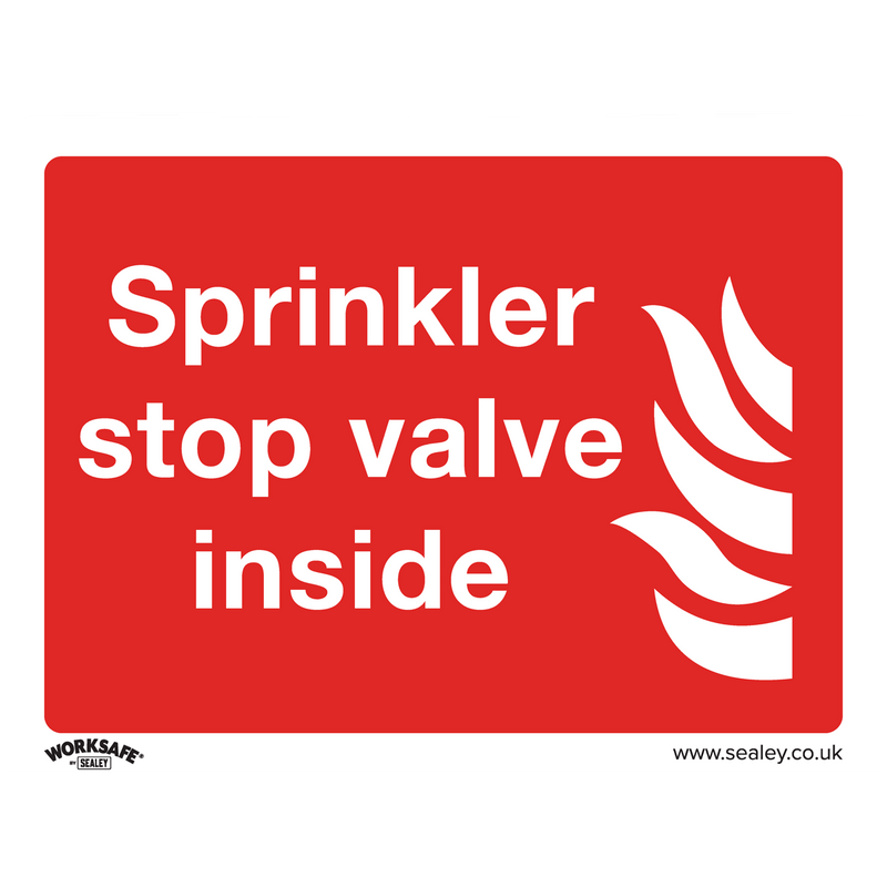 Sealey SS23V1 Safe Conditions Safety Sign - Sprinkler Stop Valve - Self - Adhesive Vinyl - SS23V1 - Sealey Tools UK - Trade Counter Direct