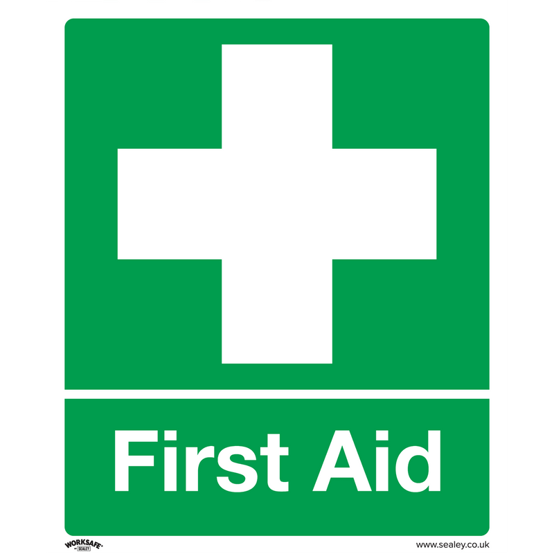 Sealey SS26P1 Worksafe® First Aid Safety Sign - Rigid Plastic - SS26P1 - Sealey Tools UK - Trade Counter Direct