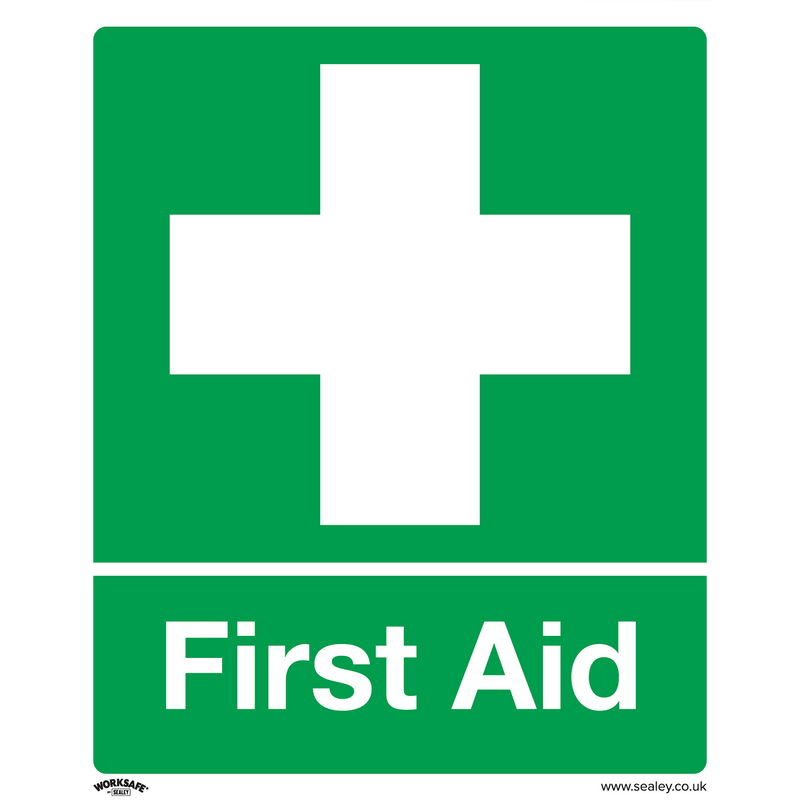 Sealey SS26V1 Worksafe® First Aid Safety Sign - Self-Adhesive Vinyl - SS26V1 - Sealey Tools UK - Trade Counter Direct